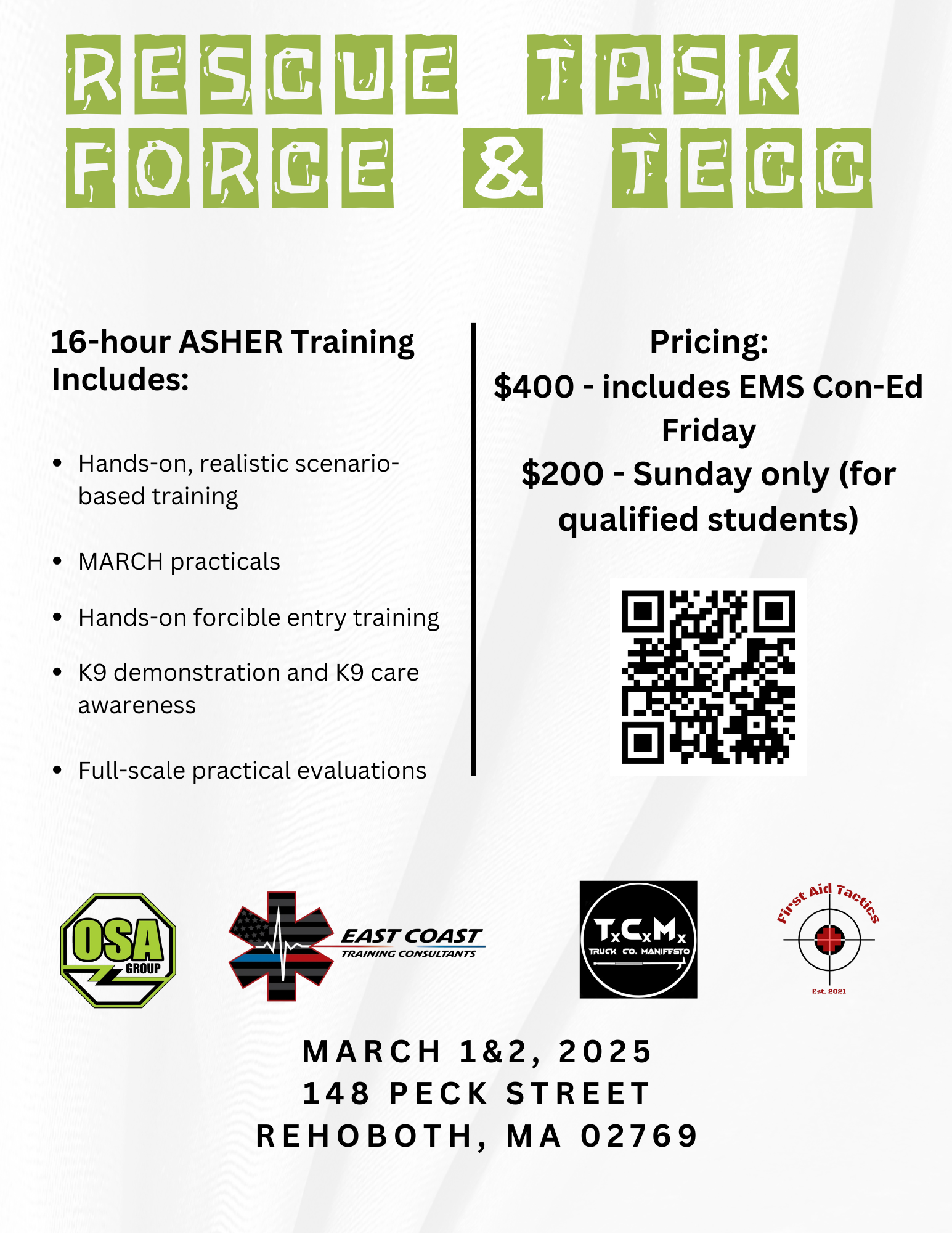 TECC & Rescue Task Force Training - Rhode Island Association of Fire Chiefs