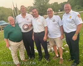 Leaders of the RIAFC were there to support Chief Scott Kettelle receiving the Fred Stanley Dedicated Service Award.